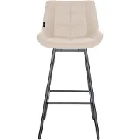 DELUKE 4er Set Barhocker VISEN - Kunstleder Creme 49x56x105 cm | Barstuhl Mit Lehne Drehbar Tresenhocker Tresenstuhl Kneipenhocker Kneipenstuhl
