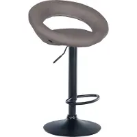 DELUKE Barhocker MEKIM - Stoff Grau 52x47x77 cm Schwarz | Barstuhl Höhenverstellbar Mit Lehne Drehbar Tresenhocker Tresenstuhl Kneipenhocker Kneipenstuhl
