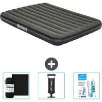 OEM Zweisitziges Luftbett - 152 x 203 x 25 cm - Grün - Inklusive Hoeslaken - Pumpe und Reparaturset
