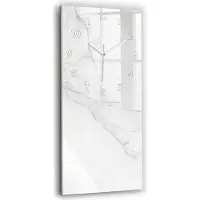 Tulup Glaswanduhr mit geräuschlosem Mechanismus - Dekorativer Marmor 30x60