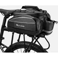 Lixada Fahrradsattel Taschen hinten Rack für Mountain Riding Travel Bike Trunk Sattel Sitz Tasche Träger mit Reflektor Schwarz 31L (erweiterbar)