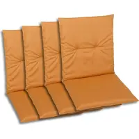 GO-DE Textil, Sesselauflage Niederlehner, 4er-Set, Farbe: senf, Maße ca.: 98 cm x 48 cm x 5 cm