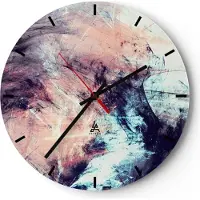 ARTTOR Wanduhr - Rund - Glasuhr - Abstraktion modern - 30x30cm - Schleichendes Uhrwerk - Lautlos - zum Aufhängen bereit - Dekoration Modern - Wanddekoration aus Glas - C3AR30x30-3423