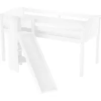 Erst-Holz Schönes Spielbett für Kinder mit Rutsche 90x200 Kiefer weiß V-60.21W-09Rollrost und Matratze inkl.