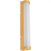 Ledvance ORBIS Tube Spiegel-/Wandleuchte mit LED, gefrostetes Glas/Holzdekor, 9W, 900lm, dimmbar, 3000/4000K über Wandschalter einstellbar, 40cm Durchmesser, IP44 Schutz vor Fremdkörpern/Spritzwasser
