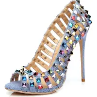 Giaro Pumps in Übergrößen Blau Nilo Denim/Multi große Damenschuhe