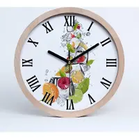 Tulup Holzuhr 30fi cm wanduhr - schwarze Spitzen - Fruchteis