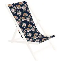 Ferocity Ersatz-Stoffbezug 131x44 cm Wechselbarer Liegestuhl Stoffbezug 100% Polyester für Holz-Liegestuhl Klappliegestuhl Motiv Vintage Rosen [119]