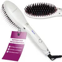 ProfiCare Glättbürste mit „Superglide“-Keramikborsten | Haarglätter Bürste mit kurzer Aufheizzeit | Hitzebeständiges Kabel | PC-GB 3021