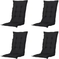 Madison - Gartenstuhlauflage High Back Panama schwarz - Ca. 123x50 cm - 4er-Set