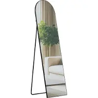 DELUKE Standspiegel MALAGA - Glas Schwarz-matt 40x3x140 cm | Ganzkörperspiegel Freistehender Spiegel Groß Schlafzimmer