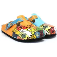 Goby Clogs Schuhe für Damen – Handgefertigte - Mädchen- und Damenschuhe für den Alltag - Farbiger Druck - Bequem & Langlebig - EVA-Sohle – Grundschul-Zeichnungen