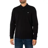 Gant Poloshirt "Poloshirt Regular Shield Longsleeve Pique Rugger 1er Pack", Herren, Gr. XXL, schwarz, Obermaterial: 100% Baumwolle CO., Shirts Poloshirt
