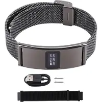 Kkmoon Health Smart Armband IPX8 wasserdichtes, schlankes, multifunktionales, tragbares Aktivitäts- und Fitness-Tracker-Band mit mehreren Sportmodi, Anrufbenachrichtigung, App, schwarz