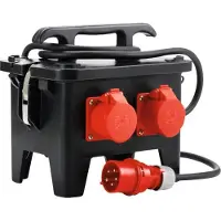 Hedi Stromverteiler 4x Steckdosen 250V, 2x CEE-Steckdosen 400V/5x16A, eingebaute Sicherungen + FI-Schutzschalter, 2,5 m