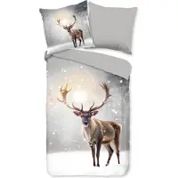 Muller Textil Duvet cover Pure 135x200 + 1* 80x80 cm - deer in the snow