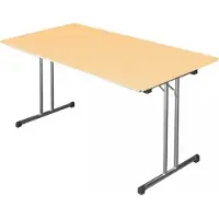 LÜLLMANN Klapptisch Besprechungstisch Schreibtisch 140x80cm Gestell Chrom/Platte Ahorn