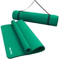 Gorilla Sports Yogamatte - 190x60x1,5 cm, mit Tragegurt, , Rutschfest, Grün - Gymnastikmatte, Fitnessmatte, Sportmatte, Trainingsmatte, Übungsmatte