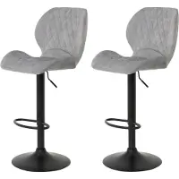 Hela Barhocker "Sonja", grau (vintage grau, samtvelours velvet), B:42cm H:96cm T:51cm, Hocker, Barhocker, 2 Stück