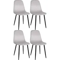 DELUKE Esszimmerstühle 4er Set MOVI - Creme Samt, Metall | 88x44x51cm | Strapazierfähiger & pflegeleichter Bezug | Esszimmerstuhl Stuhl Esszimmer Küchenstühle Wohnzimmerstühle