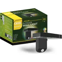 Calex Smart Outdoor Solar LED Wandleuchte, integriertes LED-Modul, wasserdicht, App- & Sprachsteuerung, Schwarz