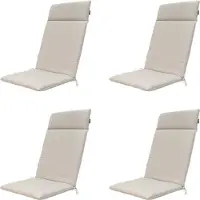 Madison - Gartenstuhlauflage High Back Naples taupe - Ca. 120x50 cm - 4er-Set