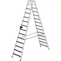 Proregal Stufen-Stehleiter beidseitig begehbar mit clip-step R13 2x14 Stufen