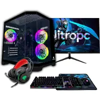Nitropc Gaming-Desktop-PC Pack Avancé - AMD Ryzen 5 3400G, Radeon Graphics, 16 GB RAM, 480 GB SSD, Windows 11 Pro