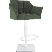 CLP Barhocker Damaso, höhenverstellbar, stilvoll und bequem | Farbe grün Gestell Farbe weiß