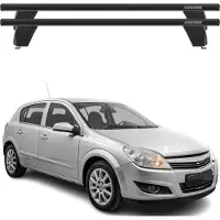Omac Menabo Dachträger Grundtäger für Opel Astra H 2004-2010 75kg Alu Schwarz 2 tlg