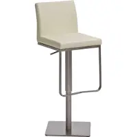 TPFLiving Barhocker Panamera Gestell Edelstahl Kunstleder Creme