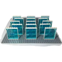 LEGO 1x6x6 Türen Hellblau und weißer Rahmen für Haus, Gebäude - 80683 NEU! Menge 50x