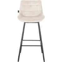 DELUKE 4er Set Barhocker VISEN - Samt Creme 49x56x105 cm | Barstuhl Mit Lehne Drehbar Tresenhocker Tresenstuhl Kneipenhocker Kneipenstuhl