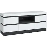 Die Möbelfundgrube TV - Lowboard alpinweiß - anthrazit 161 cm - CAMPANIA