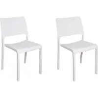 Dmora 2er-Set Gartenstühle Cereseto, Gartensitz, Für drinnen und draußen, Stapelbar, Italy, 47x53 h82 cm, Weiß