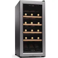 Klarstein Shiraz Premium Smart 18 Weinkühlschrank für 18 Flaschen Silber-Metallic