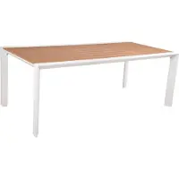DELUKE Gartentisch JOHANN - Kunststoff, Natur, 200x100x74cm | Terrassentisch Wetterfest Outdoor Tisch