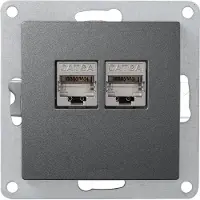 McPower Netzwerk-Dose Flair CAT6A UP anthrazit vollgeschirmt