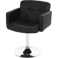 Mendler Esszimmerstuhl Orlando, Küchenstuhl Drehstuhl Stuhl, Kunstleder Chrom schwarz