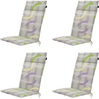Madison - Gartenstuhlauflage High Back Tess lila - Ca. 120x50 cm - 4er-Set