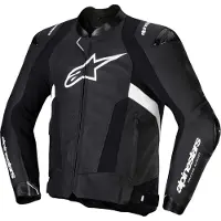 Alpinestars Missile V3 Motorrad Lederjacke, schwarz/weiß, 60