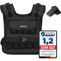 DH FitLife Gewichtsweste 10kg verstellbar - Kompakt & stabil für Muskelaufbau/Krafttraining, Lauf/Fitness (Damen/Herren) | Fitnessweste Trainingsweste