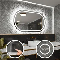 Alasta Badspiegel mit LED Beleuchtung und Touch-Schalter - Palermo - 180 cm, 60 cm