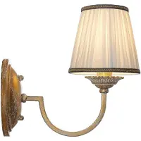 LINDBY Wandleuchte Lumiel, creme/messing, Textil, 27 cm, E14