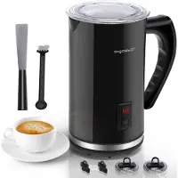 Aigostar 8433325202910, Automatischer Milchaufschäumer/-wärmer, Schwarz, Edelstahl, 115 ml, 240 ml, 75 s