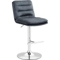 DELUKE Barhocker TURIN - Dunkelgrau, Samt, Chrom | Barhocker mit Lehne Barstuhl Tresenhocker Tresenstuhl Kneipenhocker Kneipenstuhl