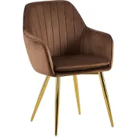 CLP Esszimmerstuhl Cheryl - Moderner Stuhl für Esszimmer braun Gestell Farbe gold