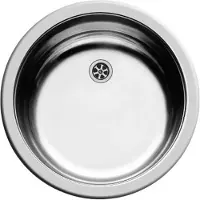 Pyramis Clean & Care Rundbecken Spüle ohne Überlauf Edelstahl poliert / Ausschnitt Ø 430 mm / Edelstahlspüle rund / Spüle