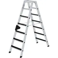MUNK Günzburger Steigtechnik MUNK Stehleiter beidseitig begehbar mit clip-step 2x7 Stufen