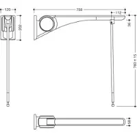 Hewi 802.50.43860 GU SK-Griff Basic,750, m.Bodenstütze